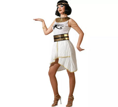 White and gold Egyptian costume with belt for women