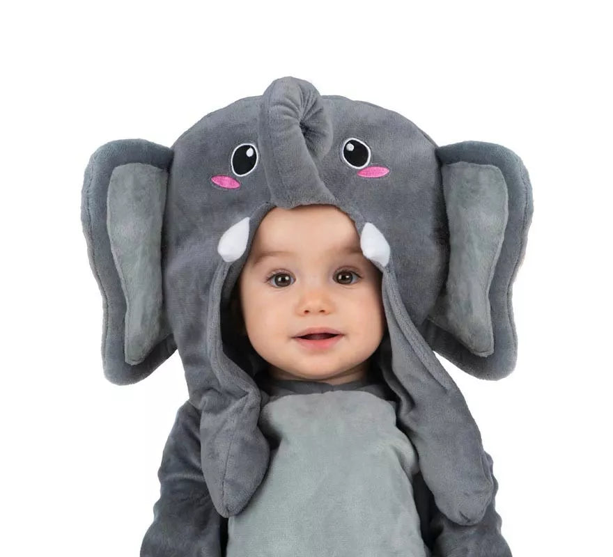 Disfraz de Elefante con orejas movibles para bebé y niños