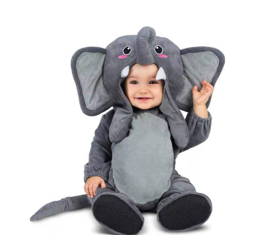 Disfraz de Elefante con orejas movibles para bebé y niños