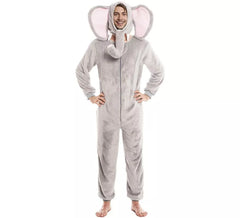 Gray Elephant Costume with Hat for Adults