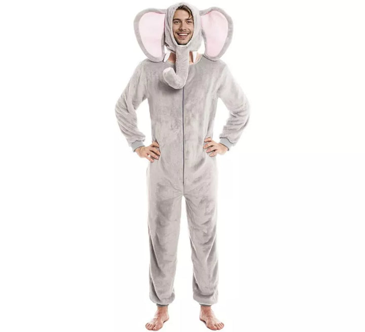 Disfraz de Elefante gris con gorro para adultos