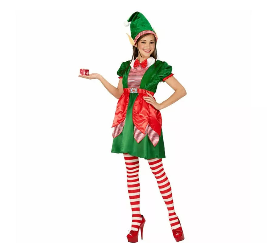Disfraz de Elfa Ayudante de Papá Noel para mujer