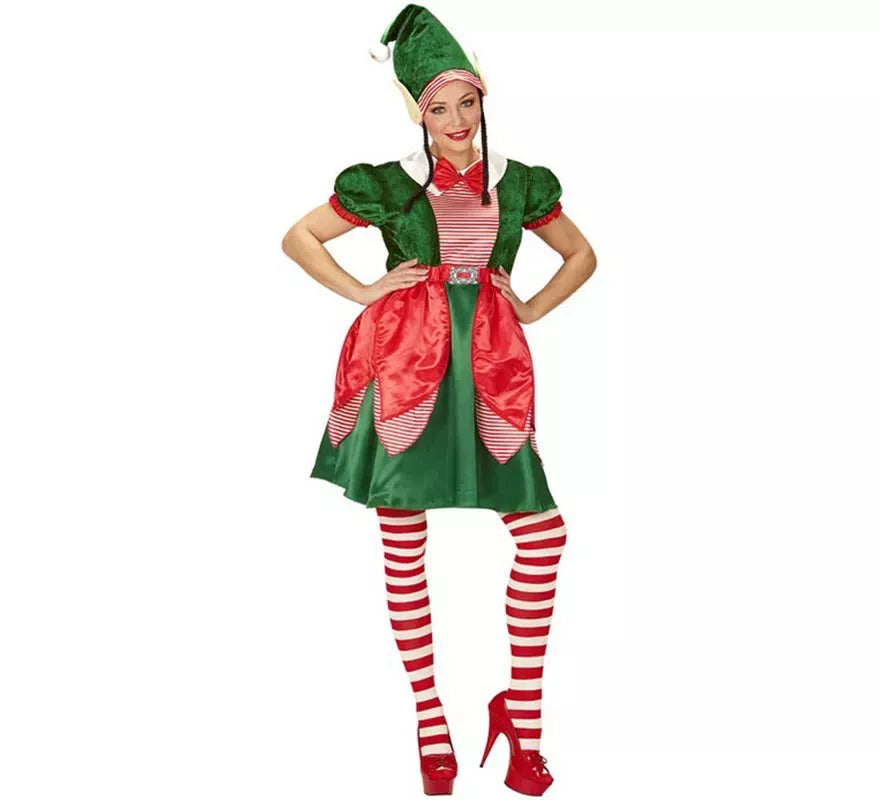 Disfraz de Elfa Ayudante de Papá Noel para mujer