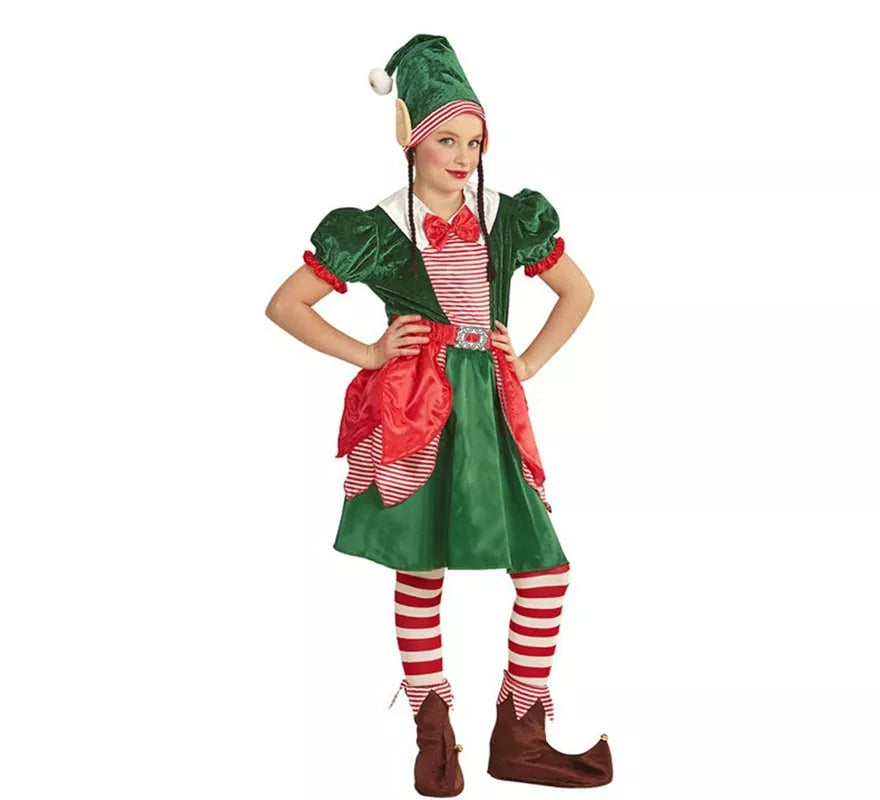 Translation missing: en.Disfraz de Elfa Ayudante de Papá Noel para niña