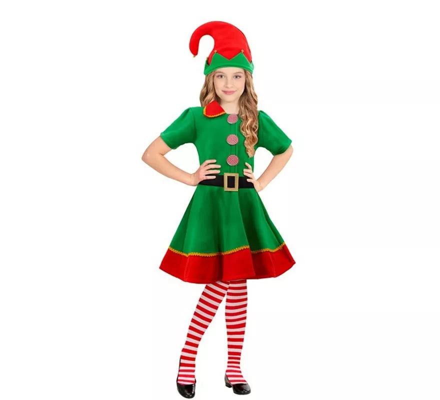 Translation missing: en.Disfraz de Elfa Ayudante de Santa Claus para niña
