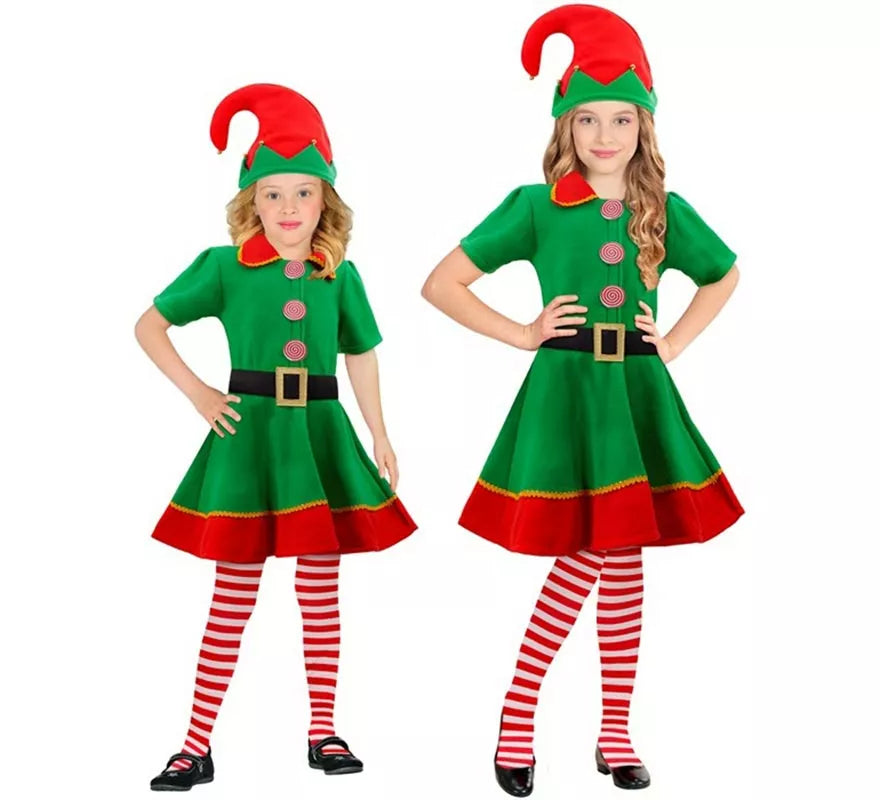 Translation missing: en.Disfraz de Elfa Ayudante de Santa Claus para niña