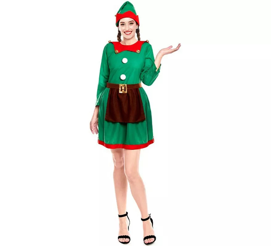 Translation missing: en.Disfraz de Elfa de Navidad Ayudante de Papá Noel para mujer
