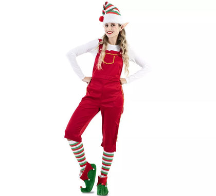 Disfraz de Elfa Roja con gorro para mujer
