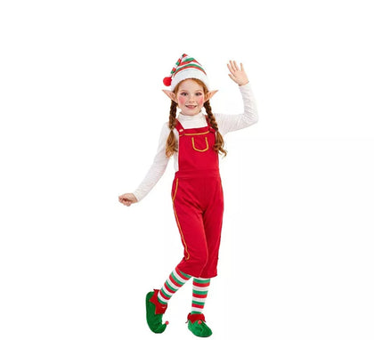 Disfraz de Elfa Roja con gorro para niños