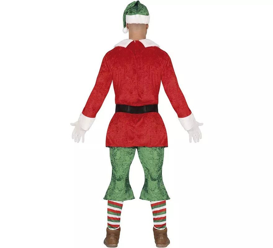 Translation missing: en.Disfraz de Elfo Ayudante de Santa con cinturón para hombre