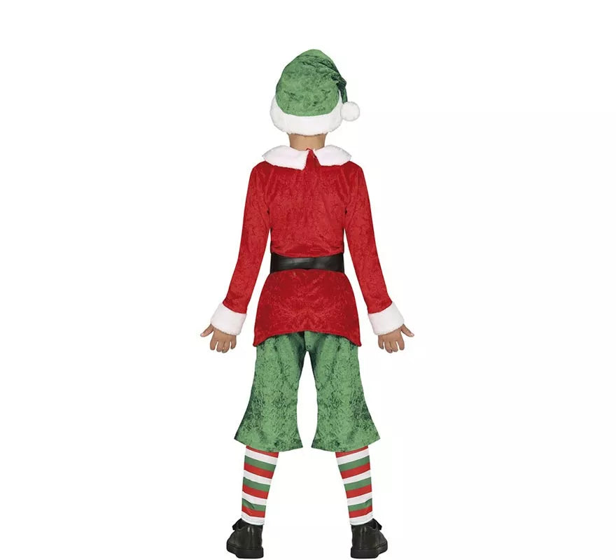 Disfraz de Elfo Ayudante de Santa con gorro para niño