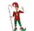 Disfraz de Elfo Ayudante de Santa deluxe con gorro para niño
