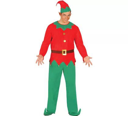 Disfraz de Elfo Clásico Rojo y Verde para hombre