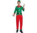 Disfraz de Elfo de Navidad Ayudante de Papá Noel para hombre