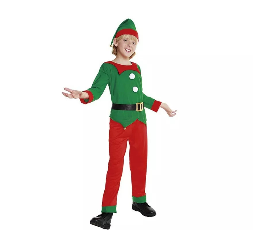 Disfraz de Elfo de Navidad Ayudante de Papá Noel para niño