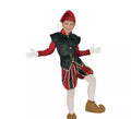 Disfraz de Elfo Paje verde y rojo con gorro para niños