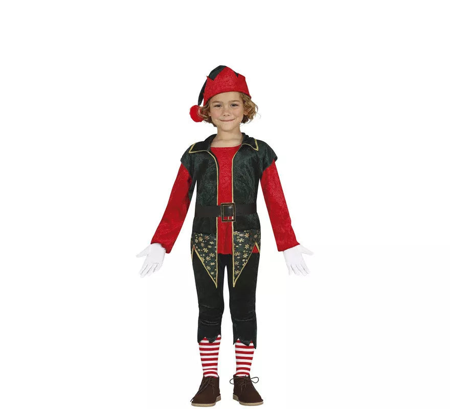 Translation missing: en.Disfraz de Elfo Rojo con chaleco largo para niño