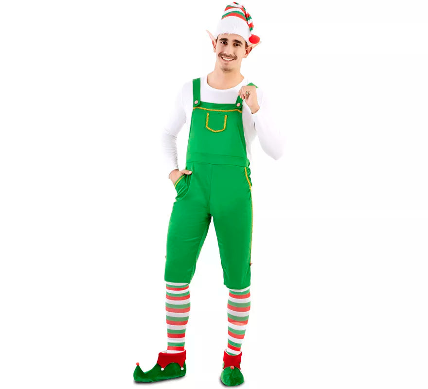Translation missing: en.Disfraz de Elfo Verde con gorro para hombre