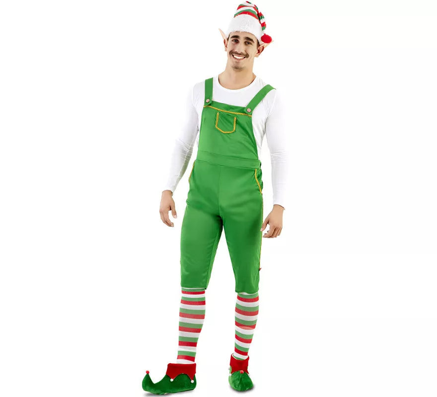 Disfraz de Elfo Verde con gorro para hombre