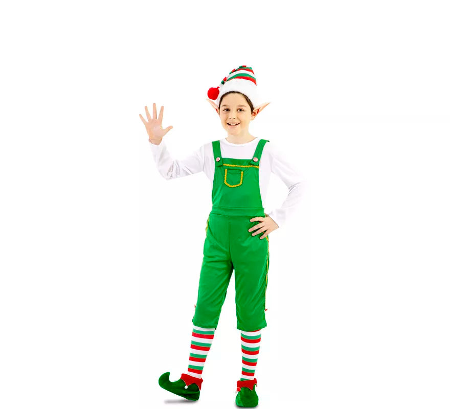 Disfraz de Elfo Verde con gorro para niños