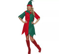Disfraz de Elfo Verde y Rojo de Mujer para Navidad