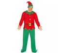 Disfraz de Elfo verde y rojo para hombre