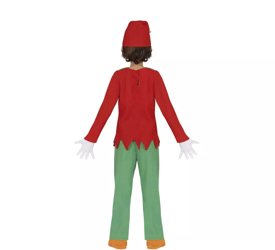 Disfraz de Elfo verde y rojo para niños