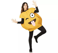 Winking Emoticon Costume with Tongue for Adults