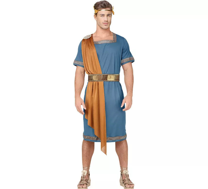Translation missing: en.Disfraz de Emperador Romano Azul para hombre