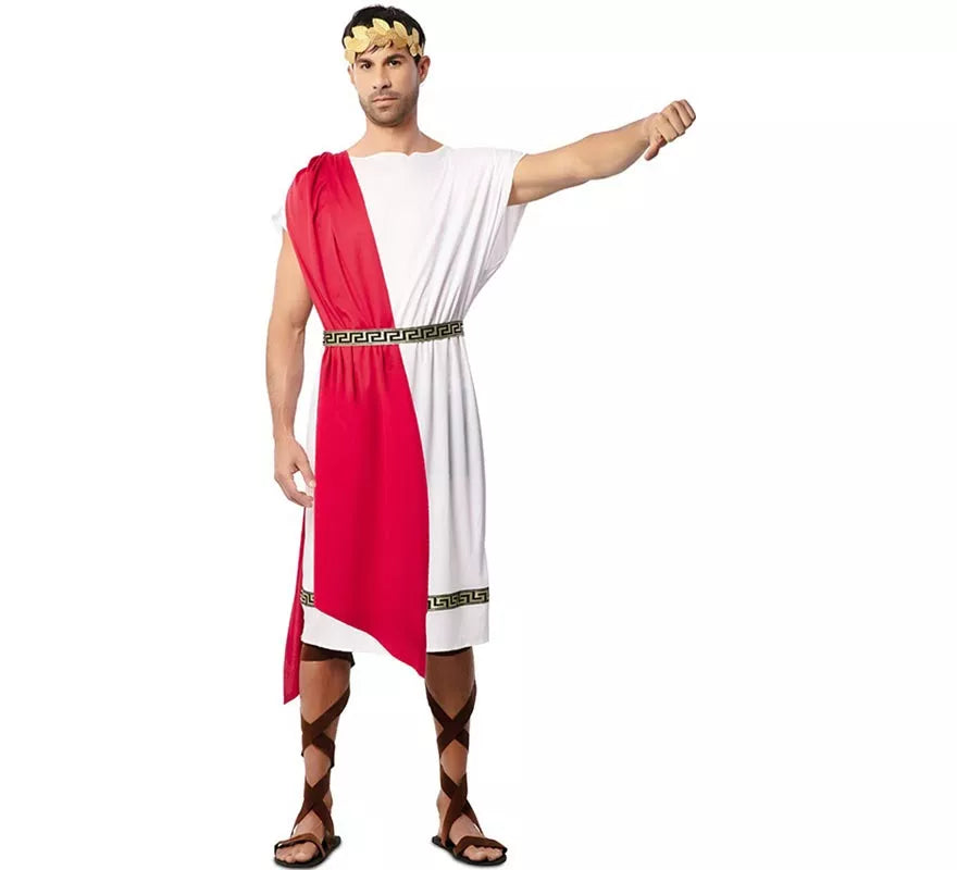 Translation missing: en.Disfraz de Emperador Romano con chal rojo para hombre