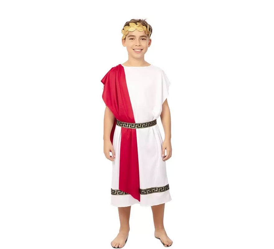 Translation missing: en.Disfraz de Emperador Romano con chal rojo para niño