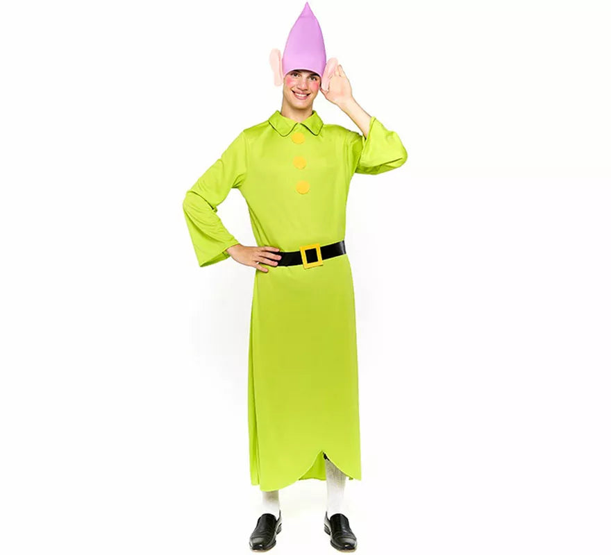 Disfraz de Enanito Blancanieves verde para hombre