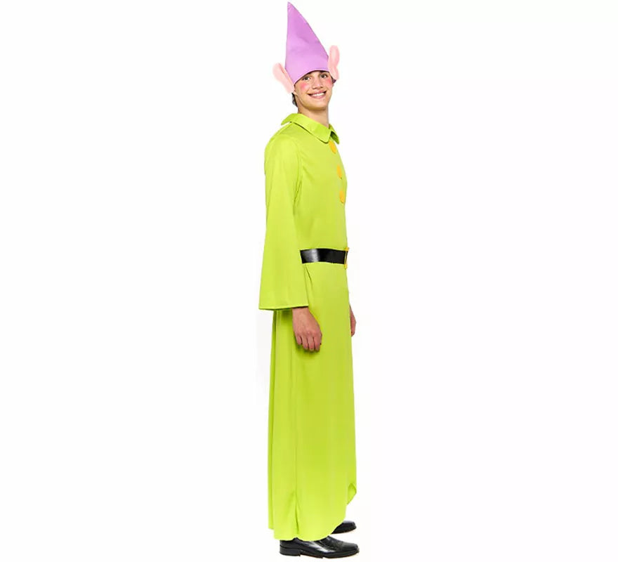 Disfraz de Enanito Blancanieves verde para hombre