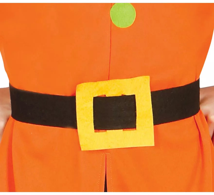 Disfraz de Enanito de Cuento naranja y verde para niños