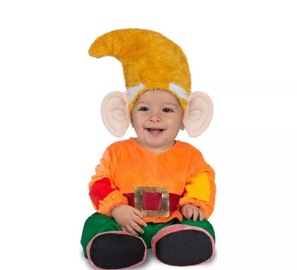Disfraz de Enanito naranja con gorro para bebé y niño