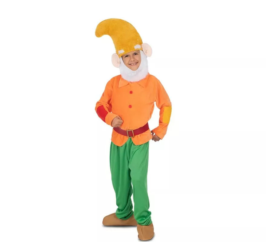 Translation missing: en.Disfraz de Enanito naranja con gorro para niño
