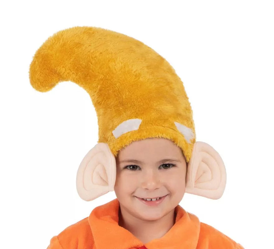 Disfraz de Enanito naranja con gorro para niño