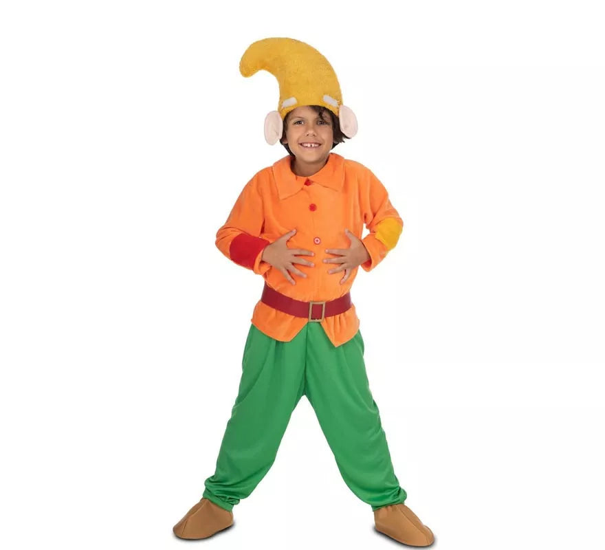 Translation missing: en.Disfraz de Enanito naranja con gorro para niño