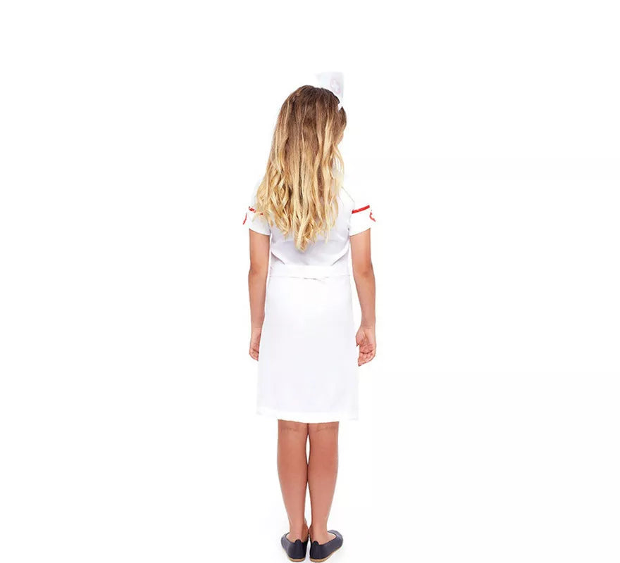 Disfraz de Enfermera en Vestido Blanco para niña