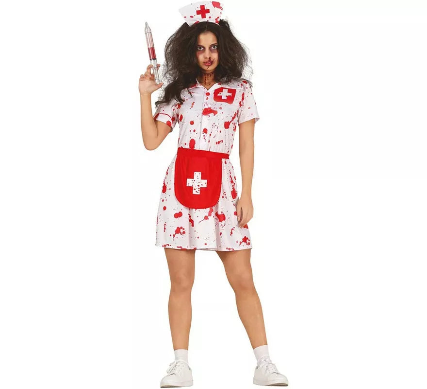 Translation missing: en.Disfraz de Enfermera Zombie blanco para mujer