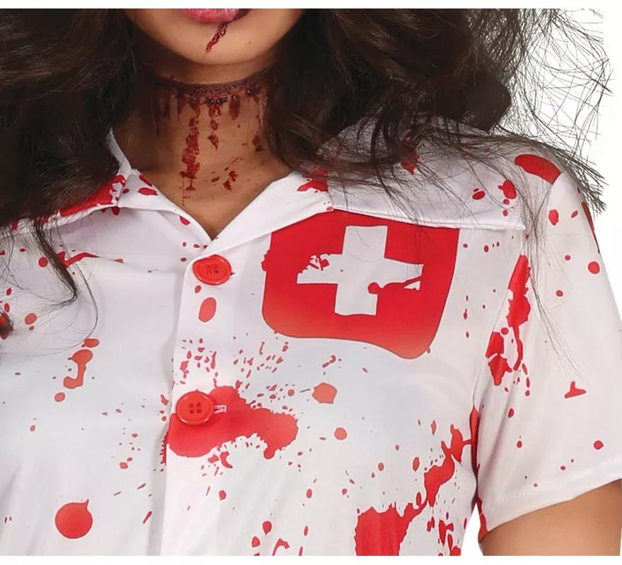 Disfraz de Enfermera Zombie blanco para mujer