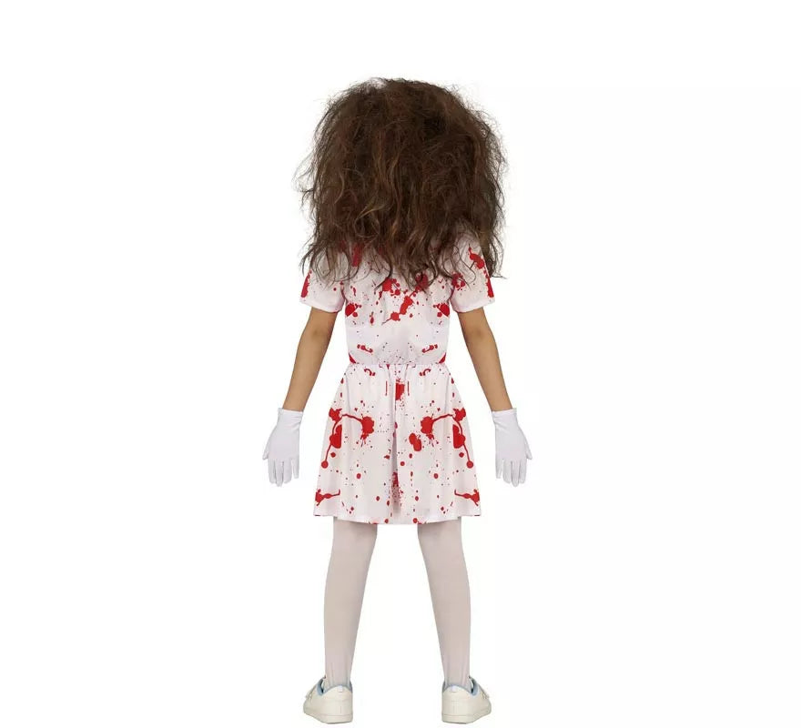 Disfraz de Enfermera Zombie blanco para niña