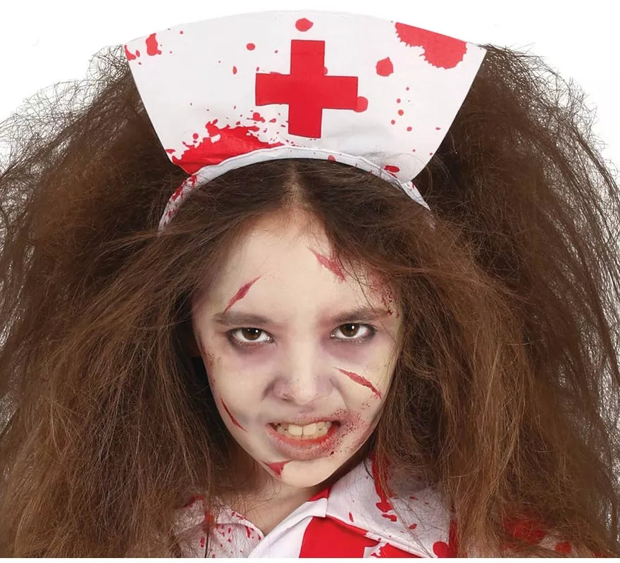 Disfraz de Enfermera Zombie blanco para niña