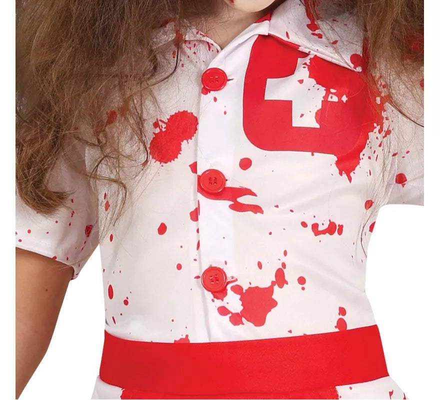 Translation missing: en.Disfraz de Enfermera Zombie blanco para niña