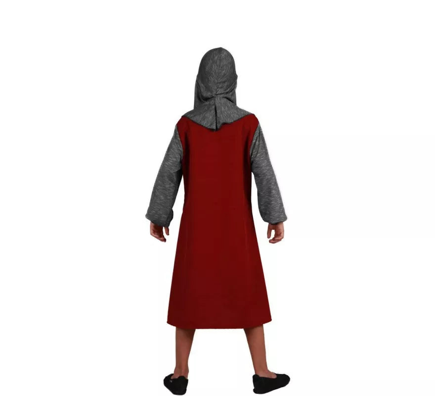 Disfraz de Escudero Medieval burdeos para niño