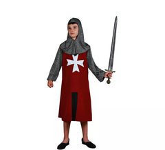 Burgundy Medieval Squire Costume for Boys