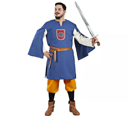 Disfraz de Escudero Real azul y naranja para hombre