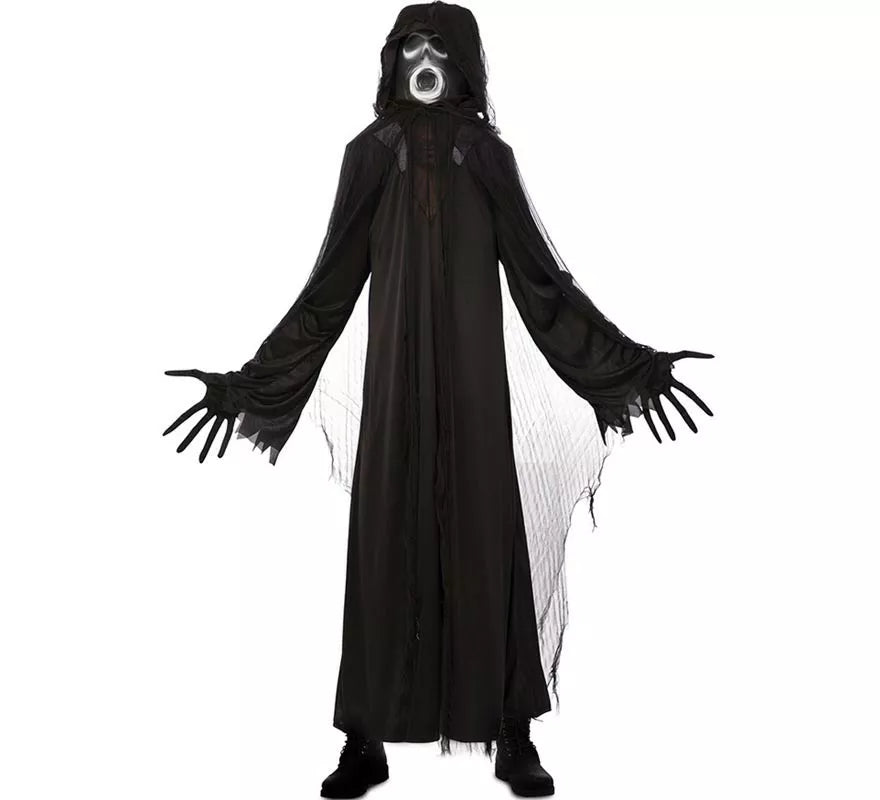 Disfraz de Espectro de la Muerte con túnica negra para hombre