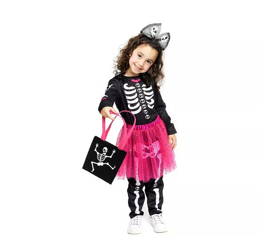 Translation missing: en.Disfraz de Esqueleto adorable con tutú fucsia para bebé y niña
