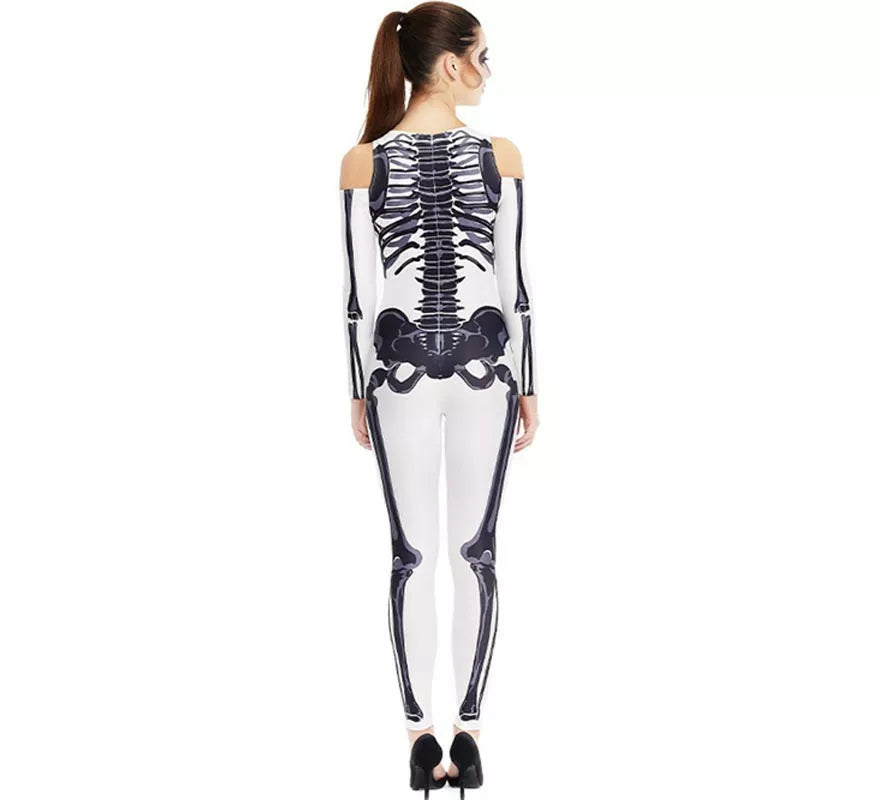 Disfraz de Esqueleto blanco completo para mujer
